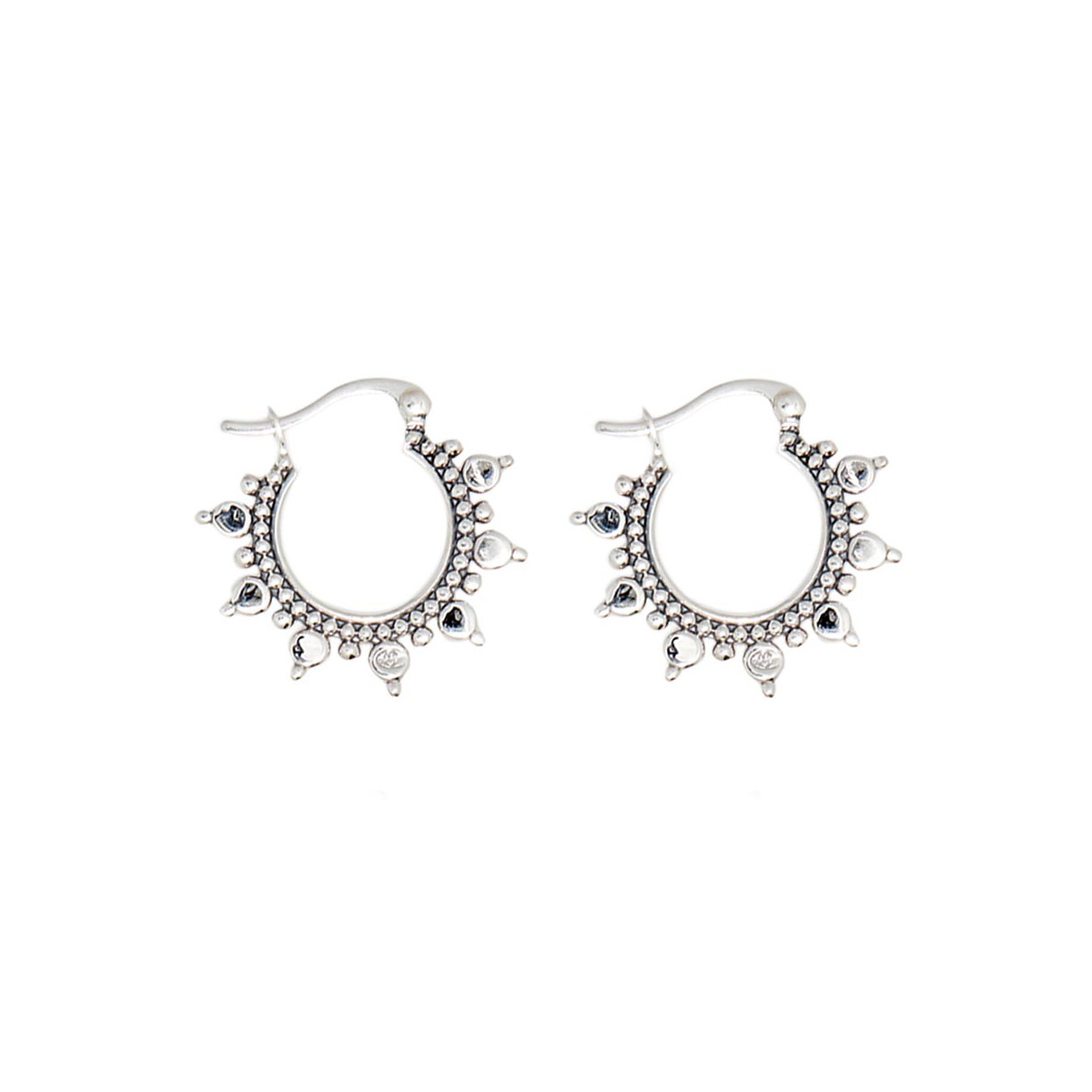 Boucles d'oreilles "Kojo-meh" Argent 925 Boucles d'oreilles "Zapote" Argent 925