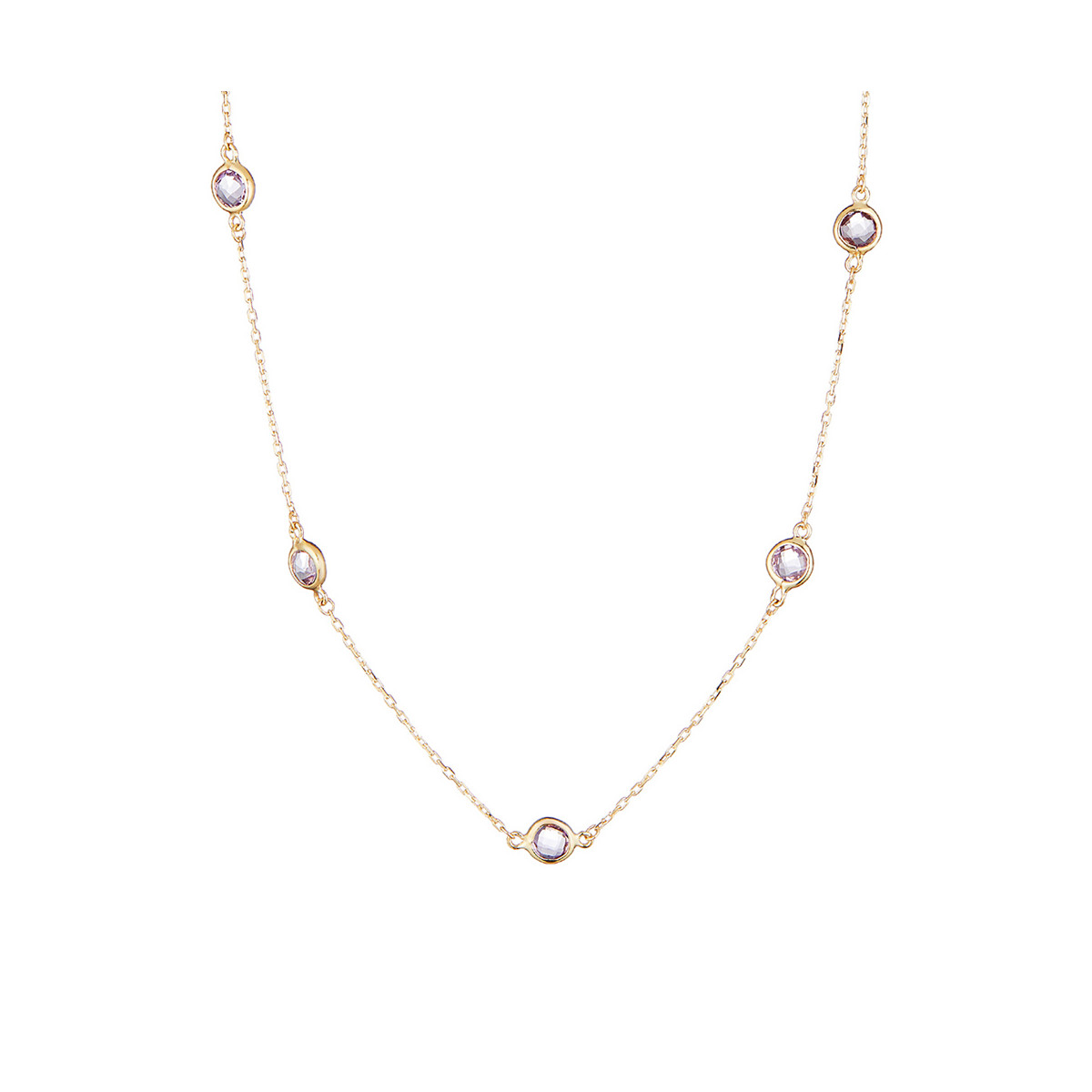 Collier Or Jaune et Améthyste Collier Or Jaune et Améthyste
