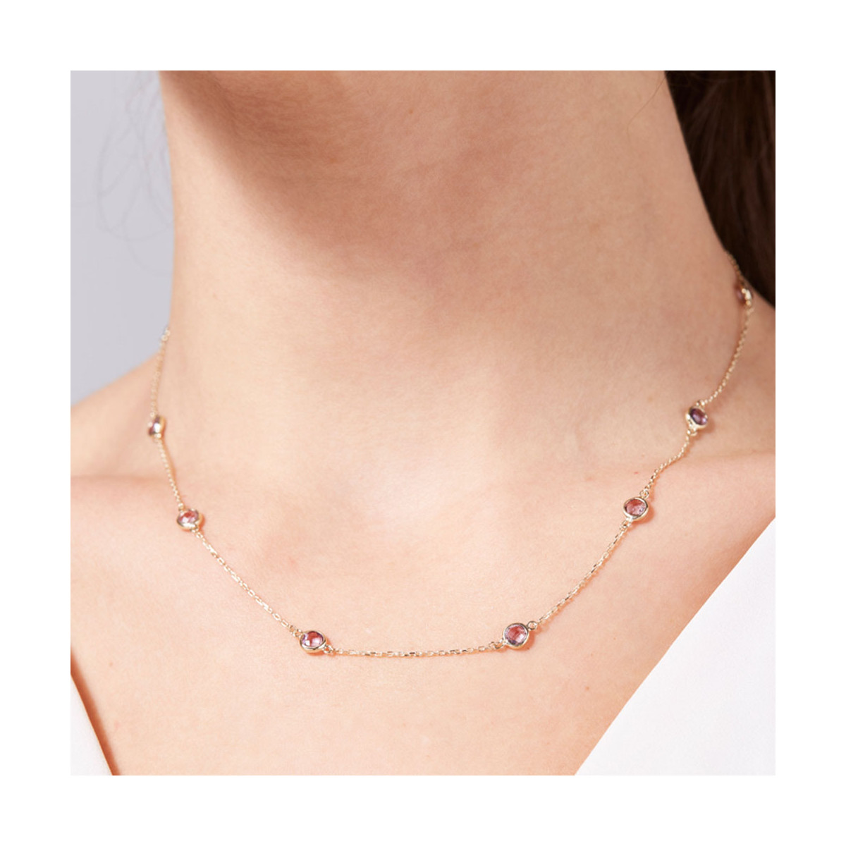 Collier Or Jaune et Améthyste Collier Or Jaune et Améthyste