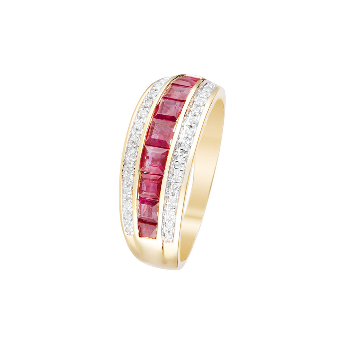 Bague "Astrée" Or jaune et Rubis