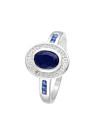 Bague "Gange Saphir" Or blanc et Diamants