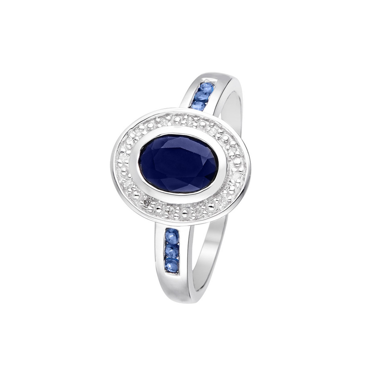 Bague "Gange Saphir" Or blanc et Diamants Bague "Gaïa" Or blanc et Saphir