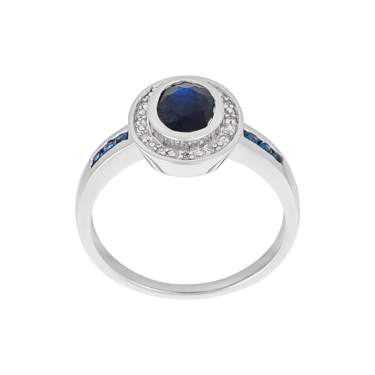 Bague "Gange Saphir" Or blanc et Diamants Bague "Gaïa" Or blanc et Saphir