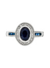 Bague "Gange Saphir" Or blanc et Diamants