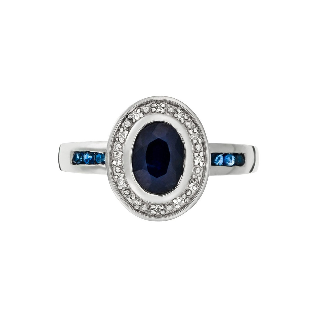 Bague "Gange Saphir" Or blanc et Diamants Bague "Gaïa" Or blanc et Saphir