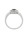 Bague "Gange Saphir" Or blanc et Diamants