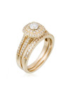 Bague "Duo Solitaire" Or jaune et Diamants