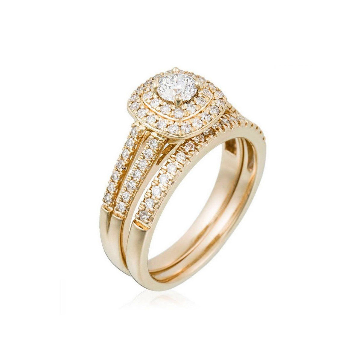 Bague "Duo Solitaire" Or jaune et Diamants Bague "Beauté" Or jaune et Diamant