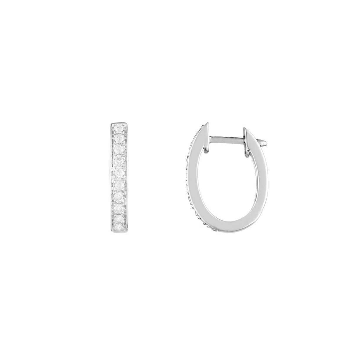 Boucles d'oreilles Or Blanc et Diamant Boucles d'oreilles "Nora" Or blanc et Diamant
