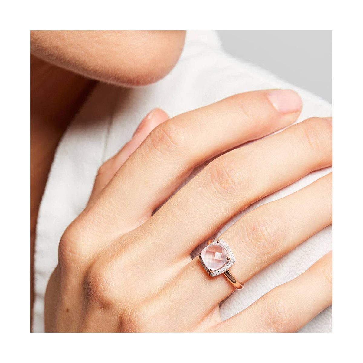 Bague "Quartissime Quartz" Or rose et Diamants Bague "Cœur de Quartz" Or rose et Diamant