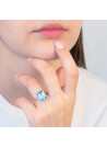 Bague "Blue Hill Topaze" Or blanc et Diamants