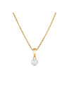 Pendentif Or Jaune "IDYLLE" Diamants 0,06 carat + chaîne vermeil offerte