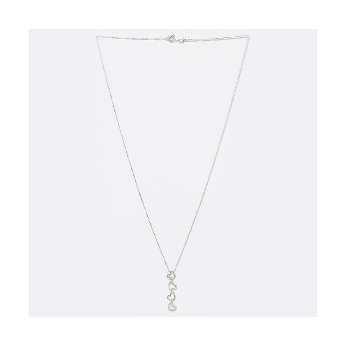 Pendentif "4 coeurs" D0,13/28 Pendentif "Silviana" Or blanc et Diamant