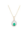 Pendentif Or Jaune Diamant et Emeraude
