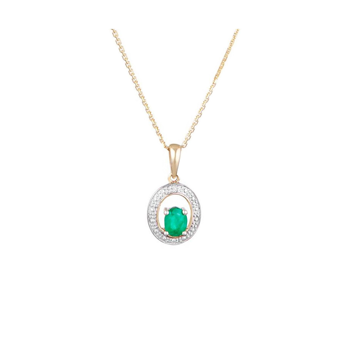 Pendentif Or Jaune Diamant et Emeraude Pendentif "Camila" Or jaune et Grenat