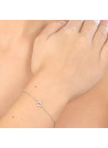 Bracelet Or Blanc et Diamants 0,04 carat " MINI COEUR"