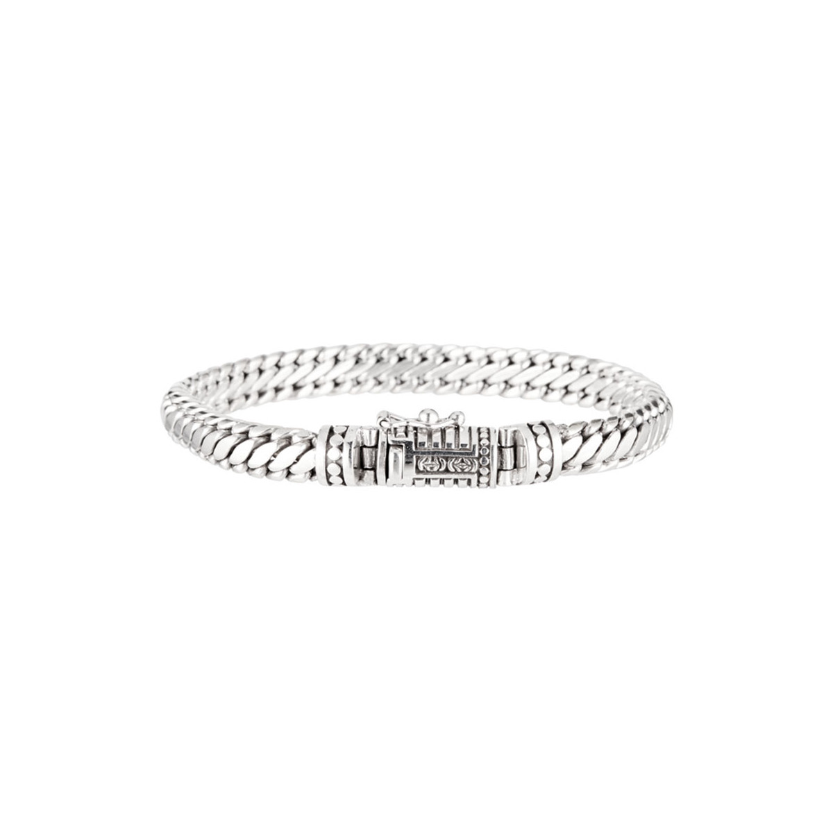 Bracelet Homme "Sivadjy" Argent 925 Bracelet Homme en acier et cuir "Cirrus" Taille L