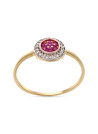 Bague "Bouclier Rubis" Or jaune et Diamants