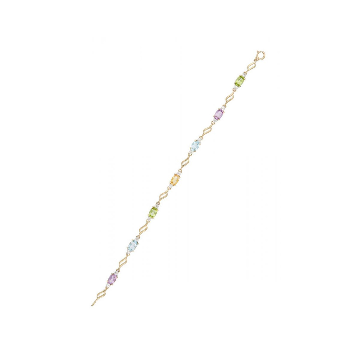 Bracelet Or Jaune et Pierres Précieuse Bracelet "Albane" Or jaune et Multipierres