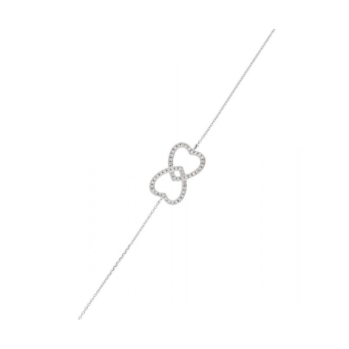 Bracelet Or Blanc et Diamant Bracelet "Coeur Infini" Or blanc et Diamant