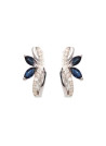 Boucles d'oreilles Or Blanc Diamant et Saphir