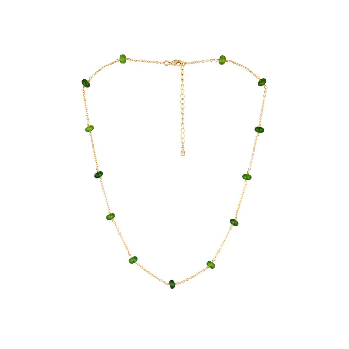 Collier doré orné de jade verte Collier "Millenium" Jade vert Laiton doré