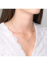 Pendentif Or Blanc et oxydes de zirconium"Le Messager Blanc" + chaîne argent offerte
