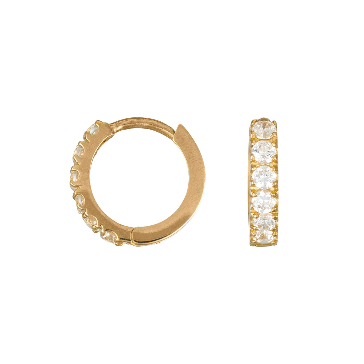 Boucles d'oreilles or jaune et oxydes de zirconium "Quality" Boucles d'oreilles "Étoffe" Or jaune