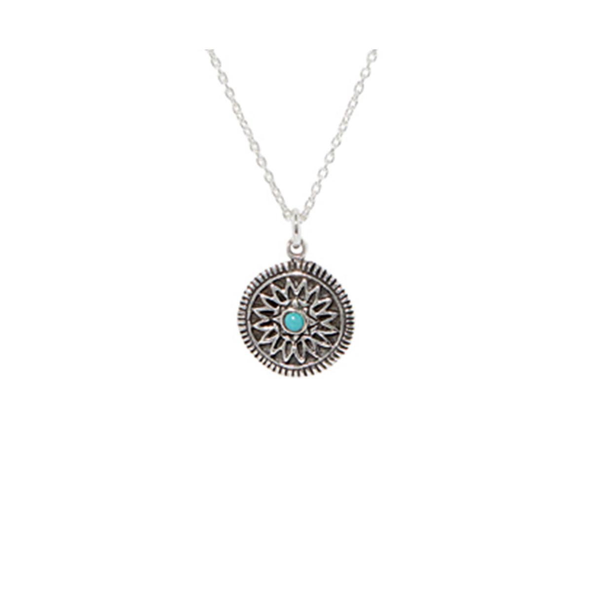 Collier argent massif et pierre naturelle Collier "Pacay" Turquoise 0,02ct et Argent Massif 925/1000