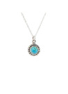 Collier argent massif turquoise centrale ronde