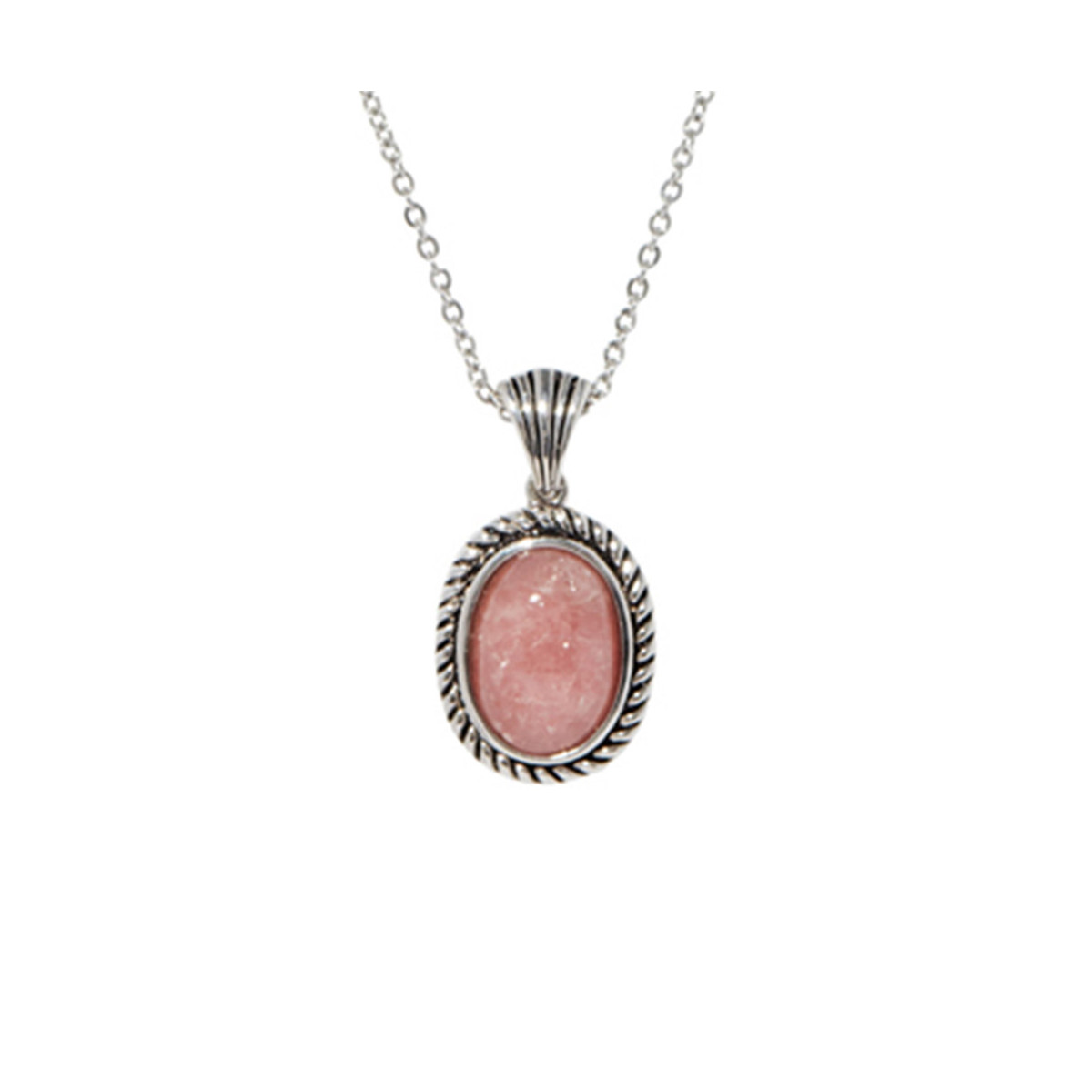 Pendentif argent massif et pierre naturelle Pendentif "Piña" Rhodochrosite 5,40ct et Argent Massif 925/1000