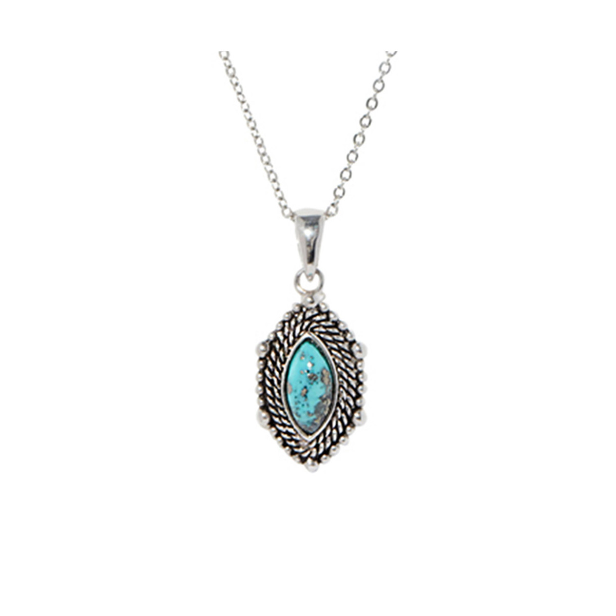 Pendentif argent "Barbasco" Turquoise 1 ct et Argent Massif 925/1000