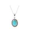 Collier argent massif et pierre naturelle