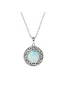 Pendentif argent massif et pierre naturelle