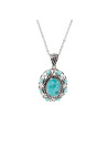 Pendentif argent massif et pierre naturelle