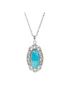 Pendentif argent massif et pierre turquoise
