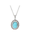 Pendentif argent massif et pierre naturelle