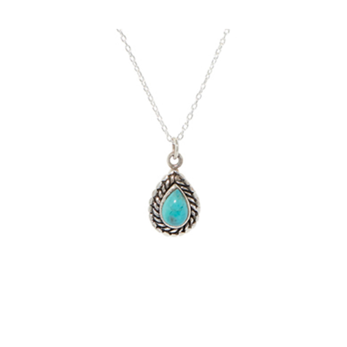 Collier argent massif et pierre naturelle Collier "Pehuén" Turquoise 0,12ct er Argent Massif 925/1000