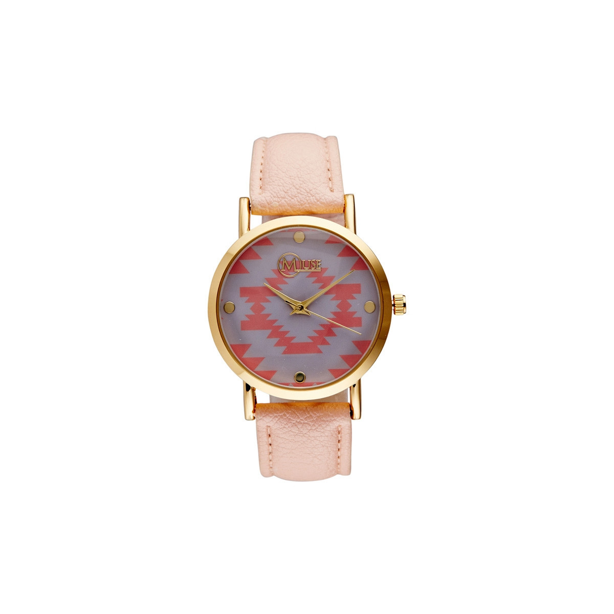 Muse - Montre Femme doré "Manille" - cadran gris rose bracelet rose