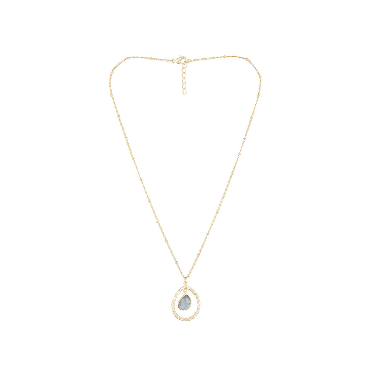 Collier "Nébula" Labradorite Grise Laiton doré