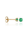 Boucles d'oreilles Or Jaune et Emeraude
