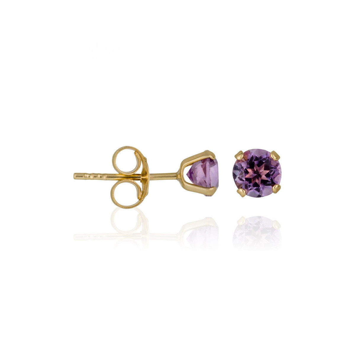 Boucles d'oreilles Or Jaune et Améthyste Boucles d'oreilles Or Jaune et Améthyste