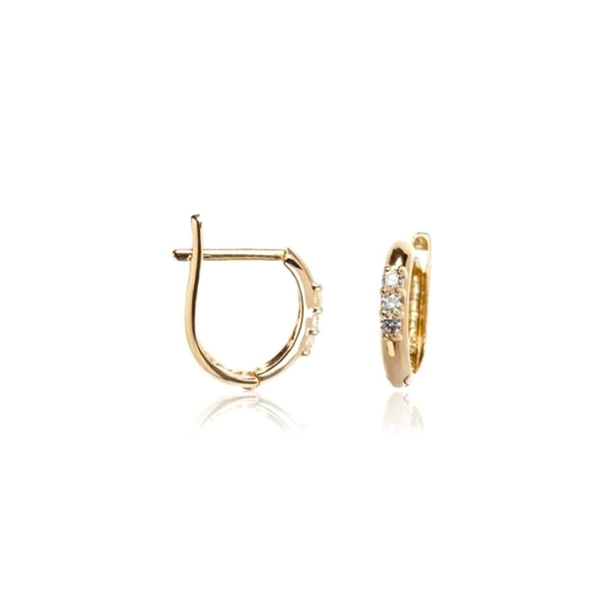 Boucles d'oreilles Or jaune 375/1000 et zirconium Boucles d'oreilles Or jaune et zirconium