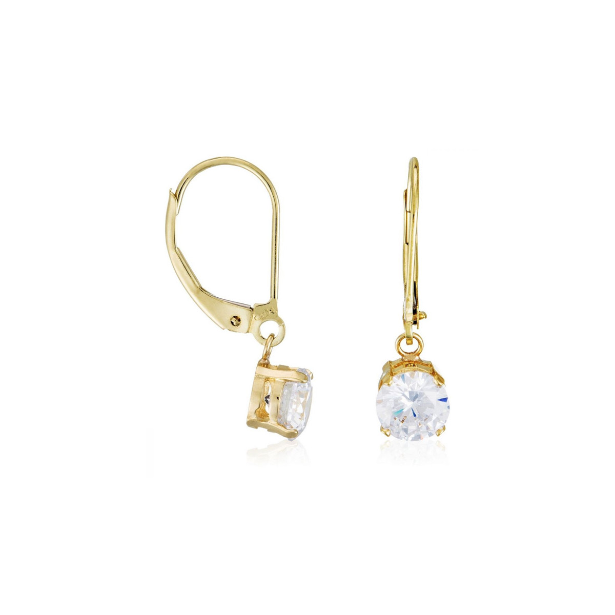 boucles d'oreilles dormeuses serti de zirconiums Boucles d'oreilles "Frémir" Or jaune