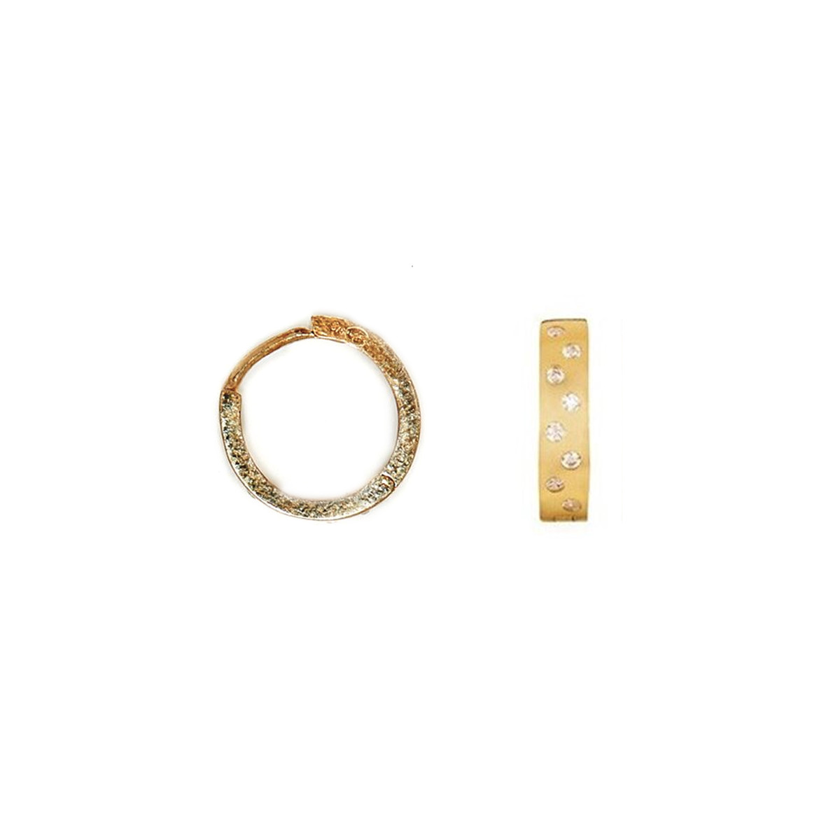 Boucles d'oreilles or jaune et oxydes de zirconium "Lucie" Boucles d'oreilles "Captivation" Or jaune