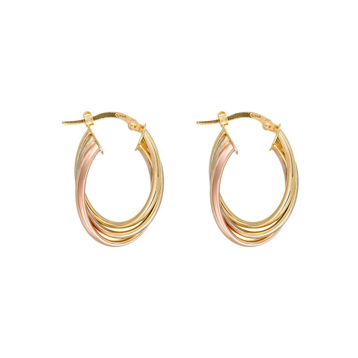 Boucles d'oreilles Or tricolore 375/1000 Boucles d'oreilles "Aube" Or tricolore
