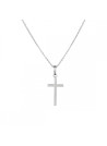 Pendentif Or Blanc "Croix Croyance" + chaîne argent offerte