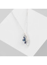 Pendentif Or Blanc Diamant et Saphir
