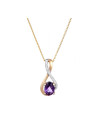 Pendentif Or Jaune Diamant et Améthyste