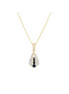 Pendentif Or Jaune Diamant et Saphir serti de 4 saphirs 0,268 carat et 10 diamants HP1